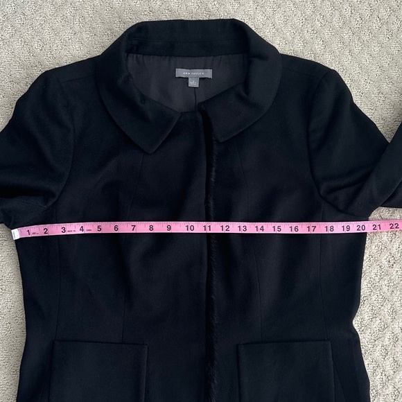 Ann Taylor Wool/Cashmere Fur Trim Blazer Black Size 14 - Picture 15 of 16